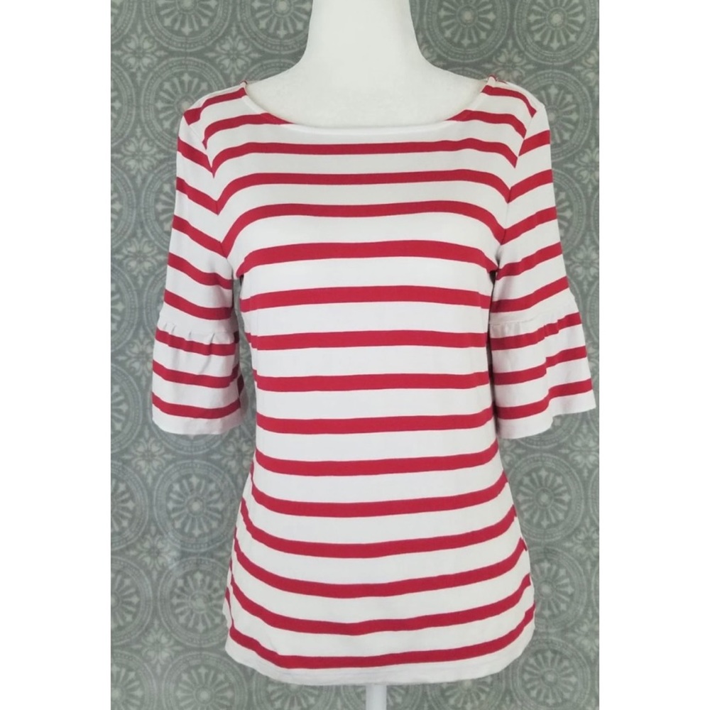 Talbots Striped Bell Sleeve Top